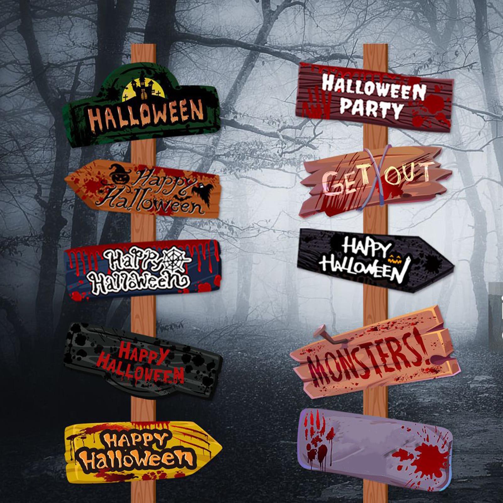 Photo Booth Prop - Halloween Lawn Decorations 10 Piece Halloween