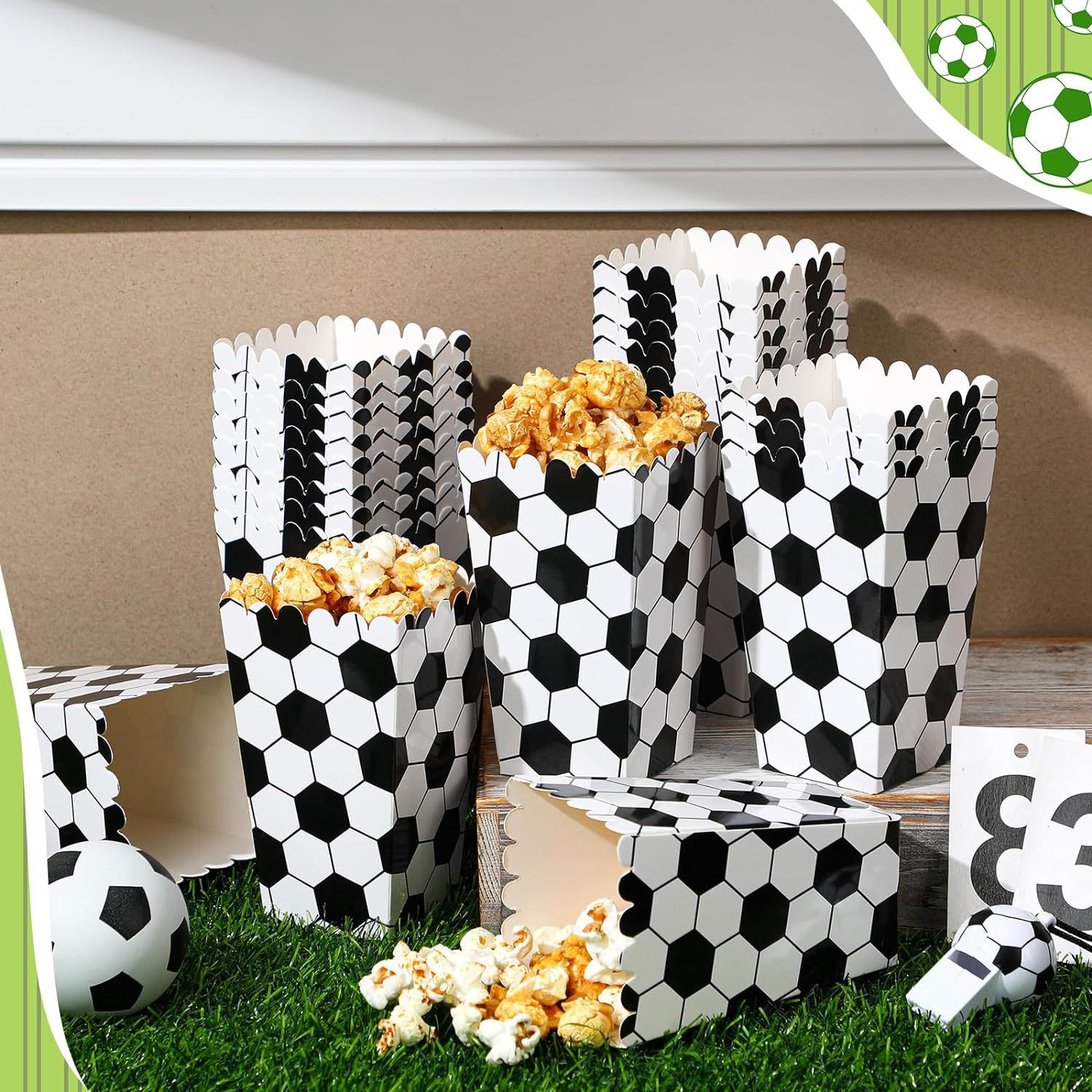 6/18Pcs  Football Popcorn Boxe - Wedding Event Supply review and price