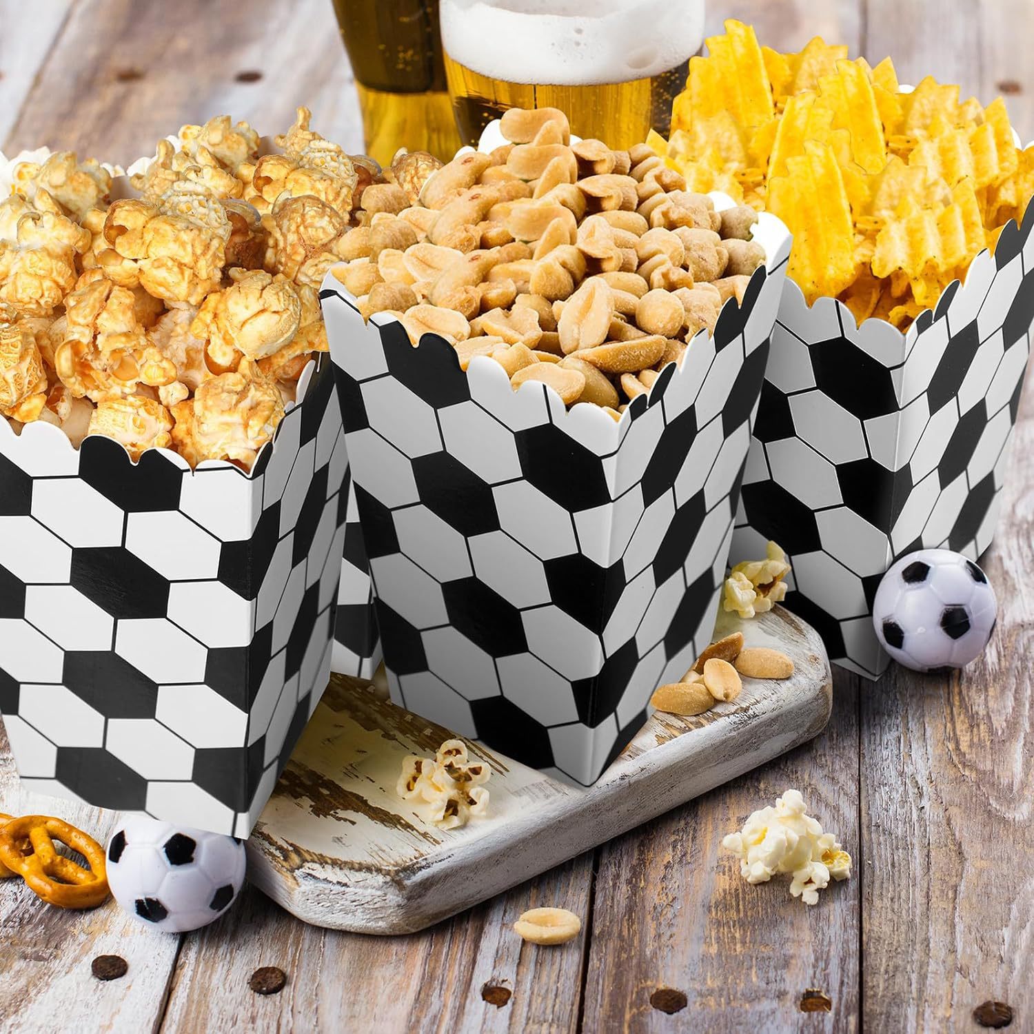 6/18Pcs  Football Popcorn Boxe - Wedding Event Supply review and price